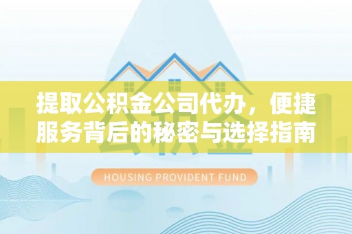 北辰提取公积金公司代办，便捷服务背后的秘密与选择指南