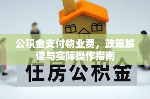北辰公积金支付物业费，政策解读与实际操作指南